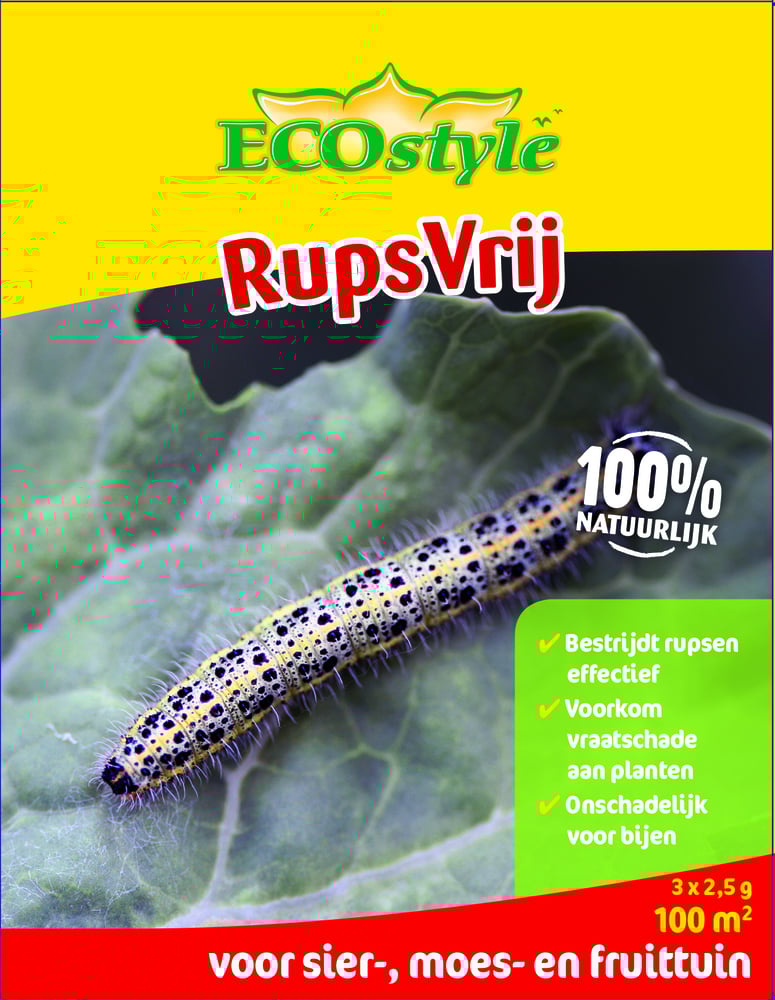 ECOstyle RupsVrij - Gewasbescherming - 7.5 Gram - Vloeibaar concentraat ECOstyle RupsVrij - Gewasbescherming - 7.5 Gram - Vloeibaar concentraat