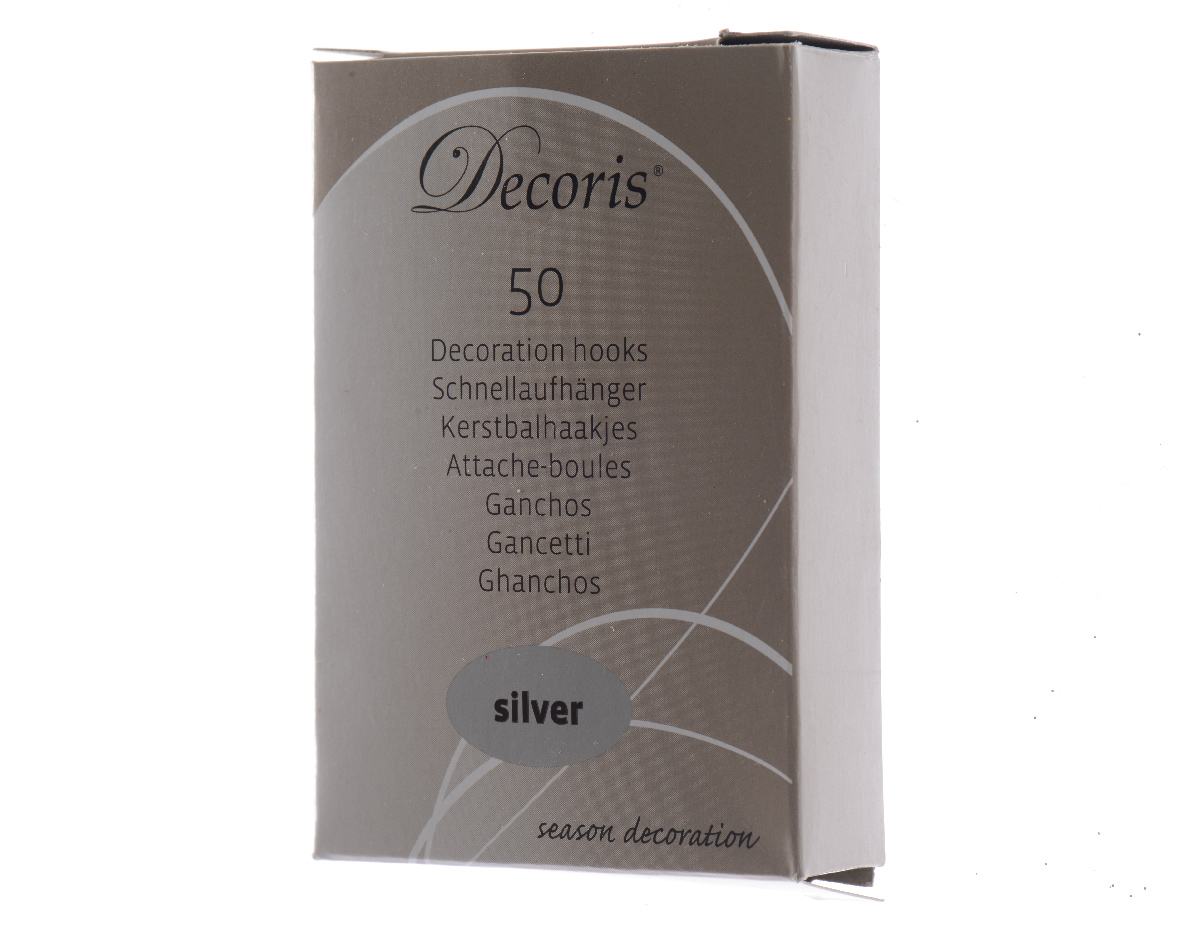 Kerstbalhaakjes - Zilver - 10x5.5x2 cm