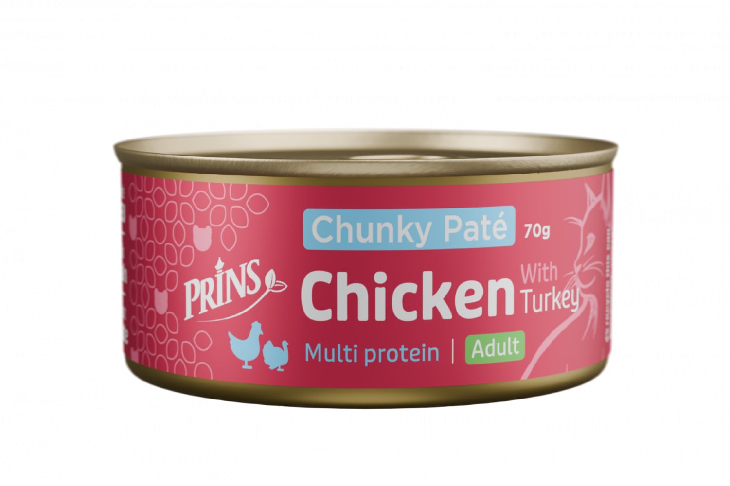 Prins Chunky Paté - Kattenvoer - 70 Gram - Kip & kalkoen Prins Chunky Paté - Kattenvoer - 70 Gram - Kip & kalkoen