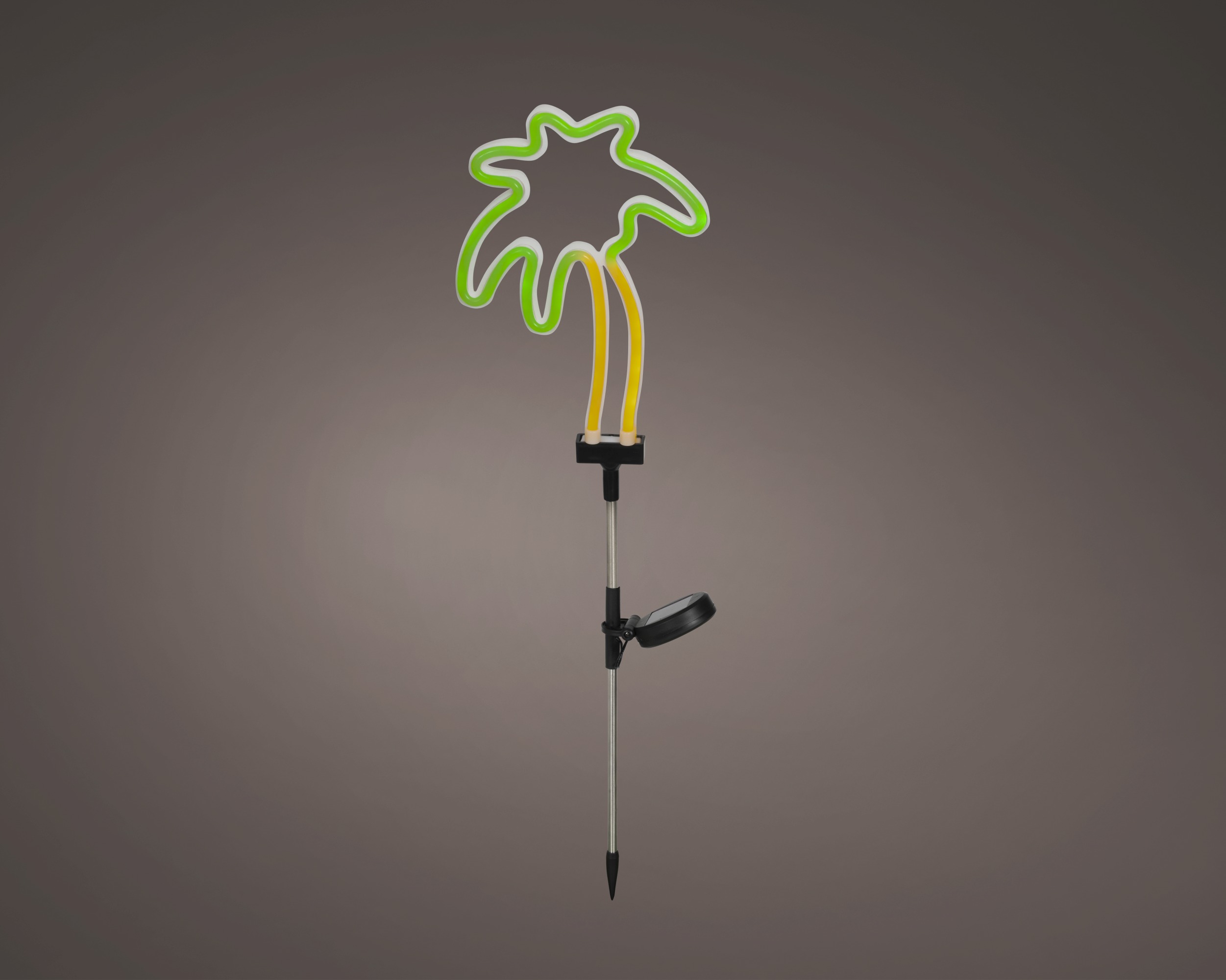 Lumineo Palmboom Tuinsteker - Solarverlichting - Geel - Multicolor