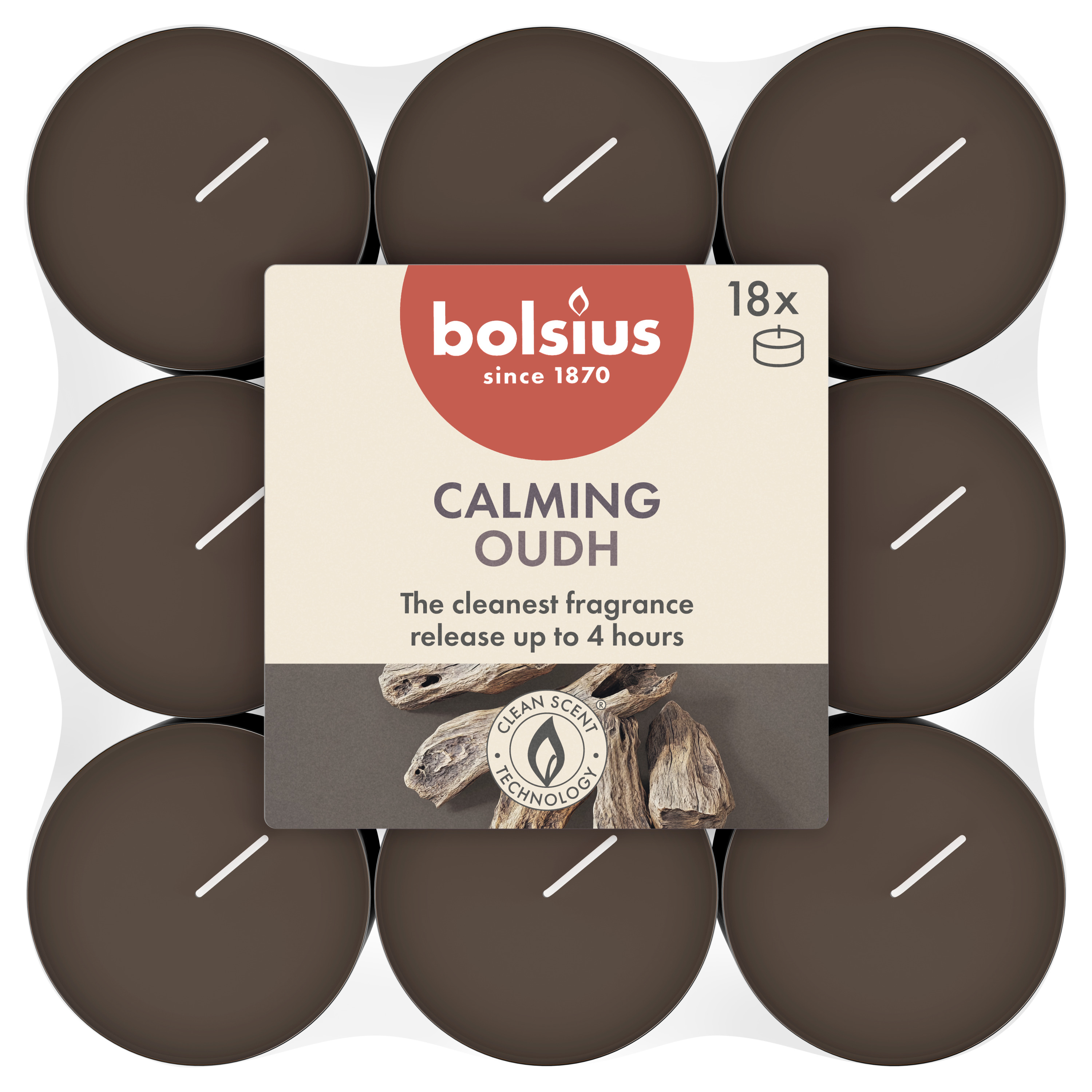 Bolsius True Scents Geur - Waxinelichtjes - Bruin, Hout - Oud wood