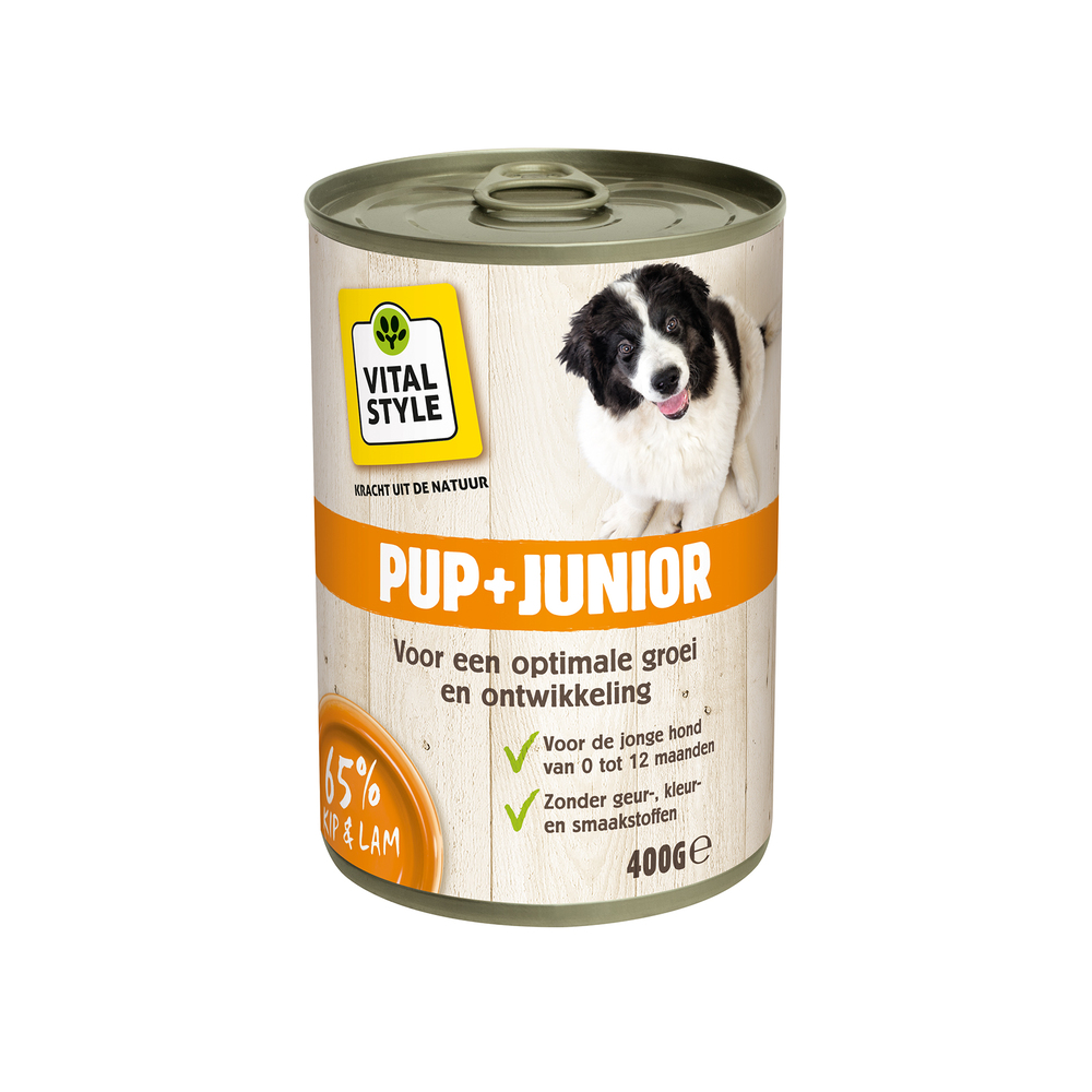 Vitalstyle Junior - Hondenvoer - 400 Gram - kip, lam, zalm