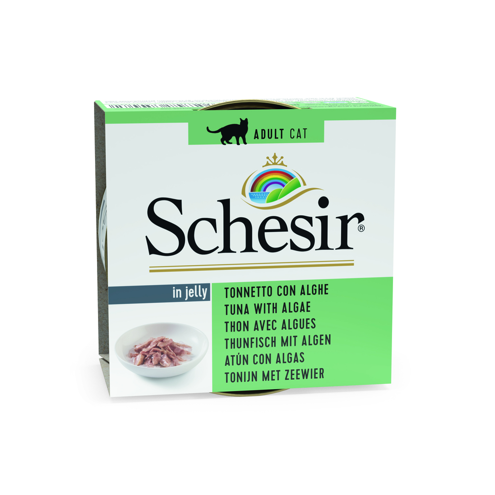 Schesir - Kattenvoer in Gelei - 85 Gram - tonijn en seeweed