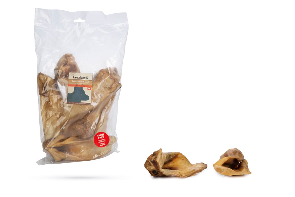 Beeztees Runderoren met pit- Hondensnack - 7 Stuks