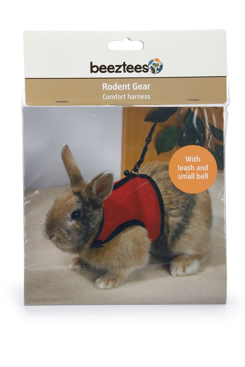 Beeztees Comfort Loopharnas - konijn - Rood - 25x19x2 cm - XL