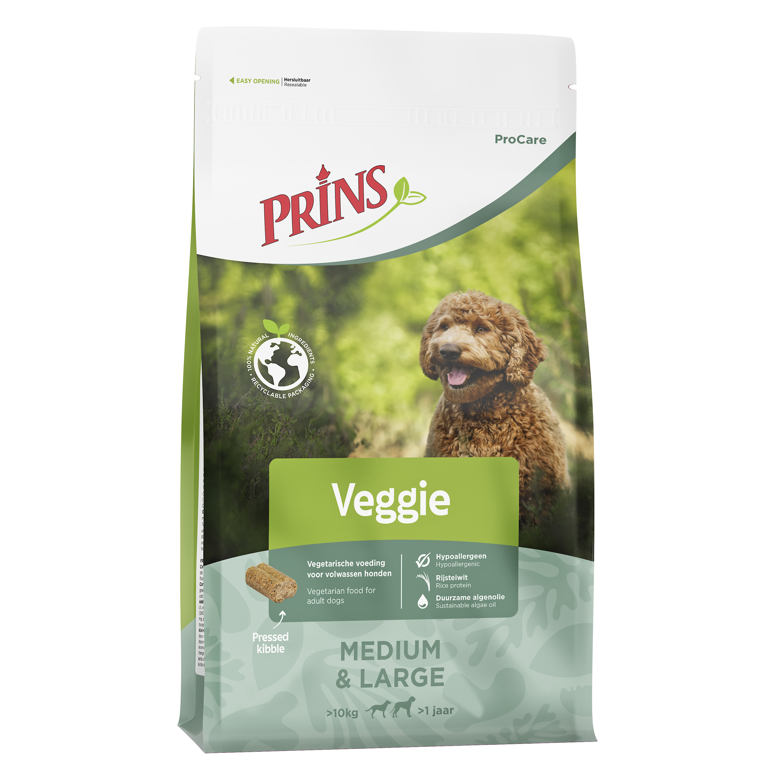 Prins Procare Veggie Medium - Large Geperste brok - Hondenvoer - 3 Kilogram - mais, rijst