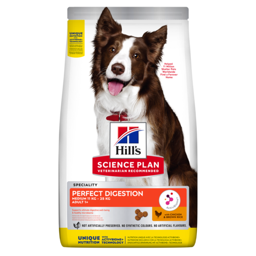 Hill's Science Plan Adult Medium Perfect Digestion - Hondenvoer - 12 Kilogram - kip, rijst