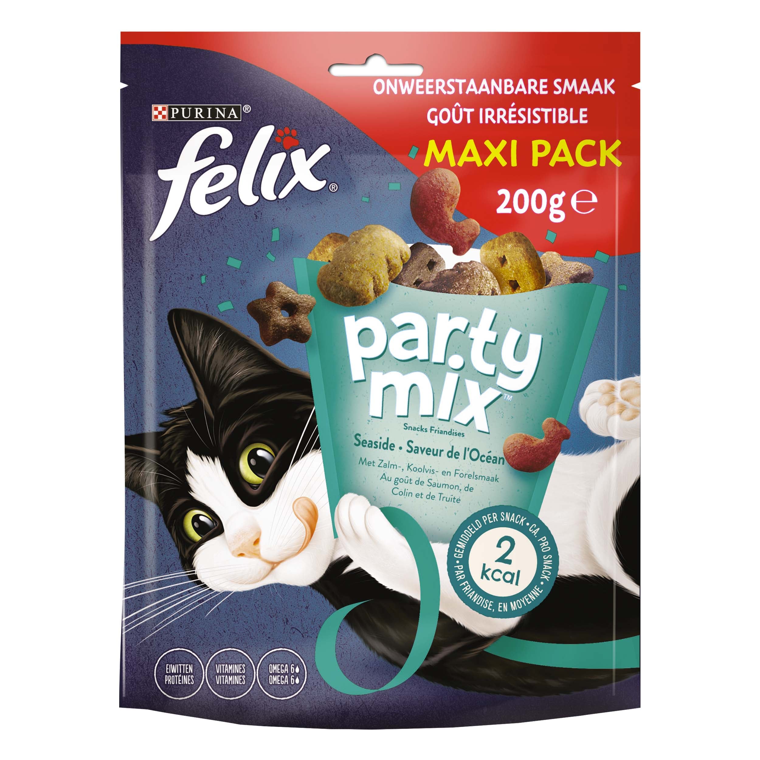Felix Party Mix Seaside - Kattensnack - 200 Gram - forel, zalm