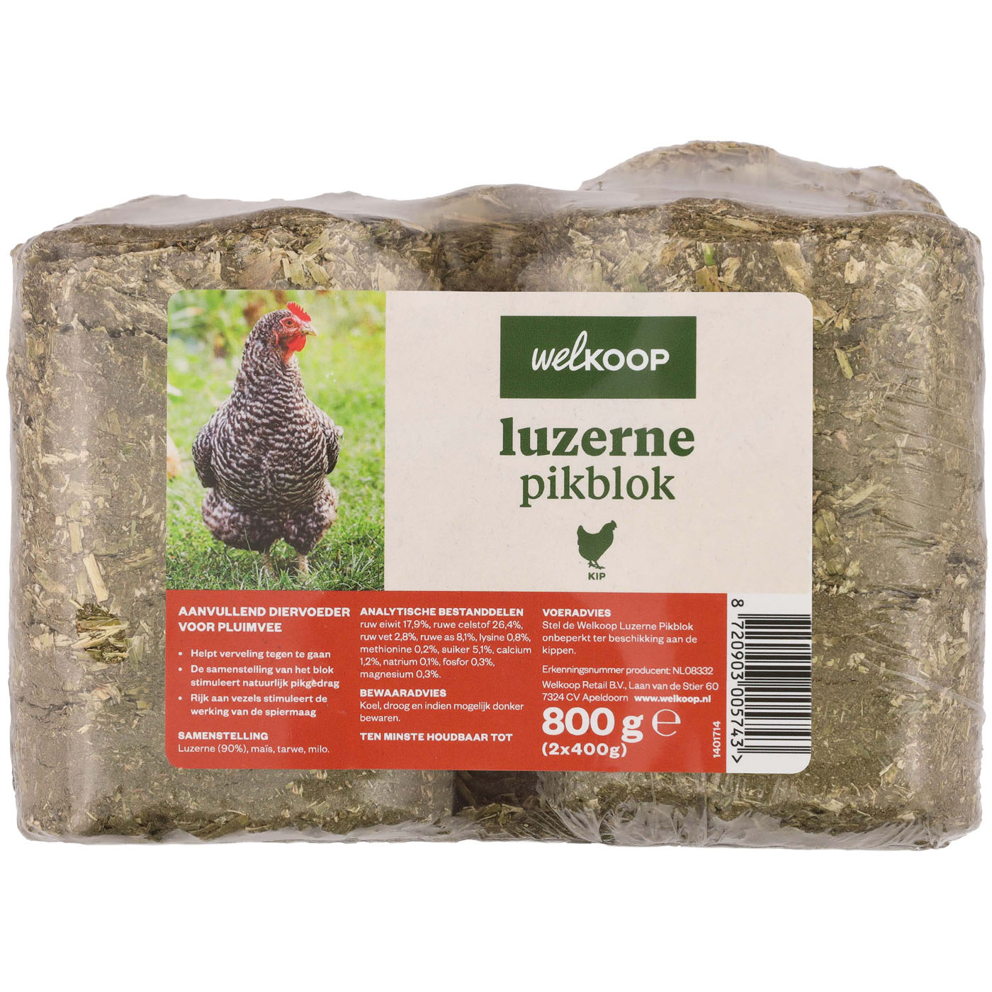 Welkoop Luzernepikblok - Kippensnack - 2 Stuks
