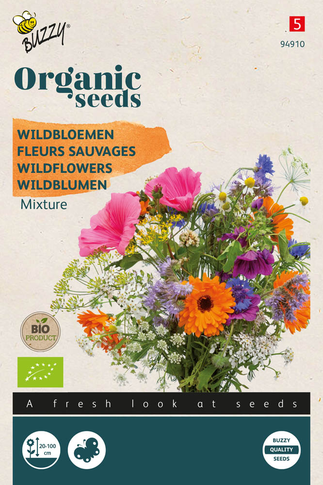 Buzzy Organic Bio Wildbloemenmengsel - Bloemzaden