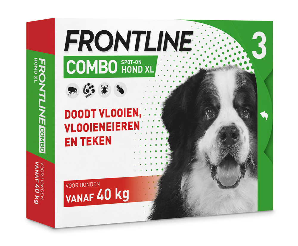 Frontline Combo Spot On - Pipet - Anti Vlooien en Teken Hond - 3 pipetten - 3 Stuks - XL
