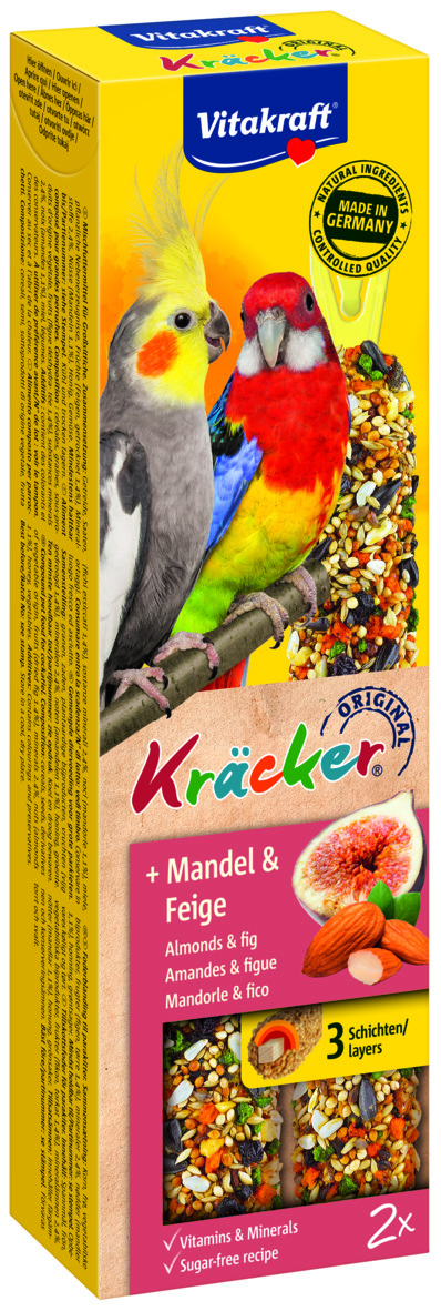 Vitakraft Fruitkracker 2 in 1 Valkparkiet - 2 Stuks - Fruit - Snacks|Zaad Vitakraft Fruitkracker 2 in 1 Valkparkiet - 2 Stuks - Fruit - Snacks|Zaad