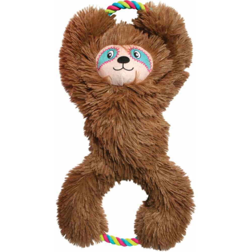Kong Tuggz Luiaard Knuffel - Hondenspeelgoed - bruin - XL
