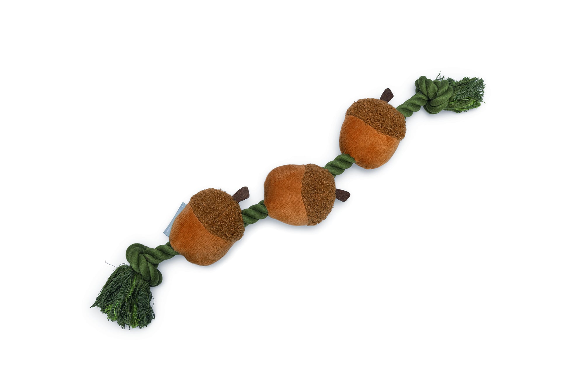 Beeztees - Pluche Touw Eikels - Flostouw - Hondenspeelgoed - bruin | groen Beeztees - Pluche Touw Eikels - Flostouw - Hondenspeelgoed - bruin | groen