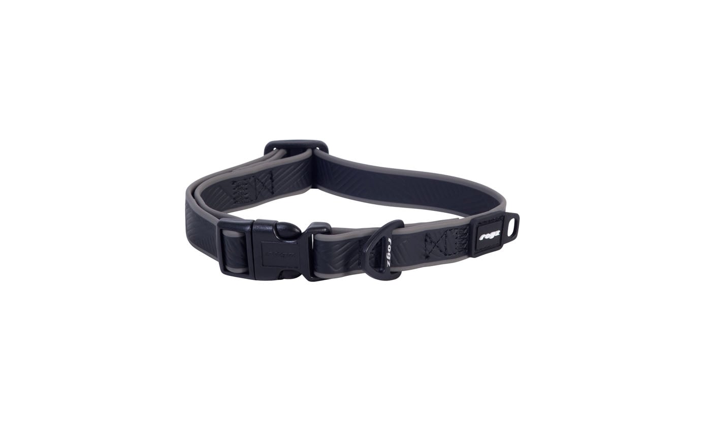 Rogz Beltz Amphibian - Halsband Hond - Zwart - M