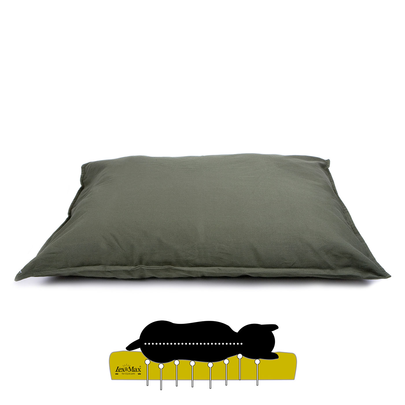 Lex & Max Tivoli - Orthopedisch Hondenkussen - Mosgroen - 70x100x16 cm - L