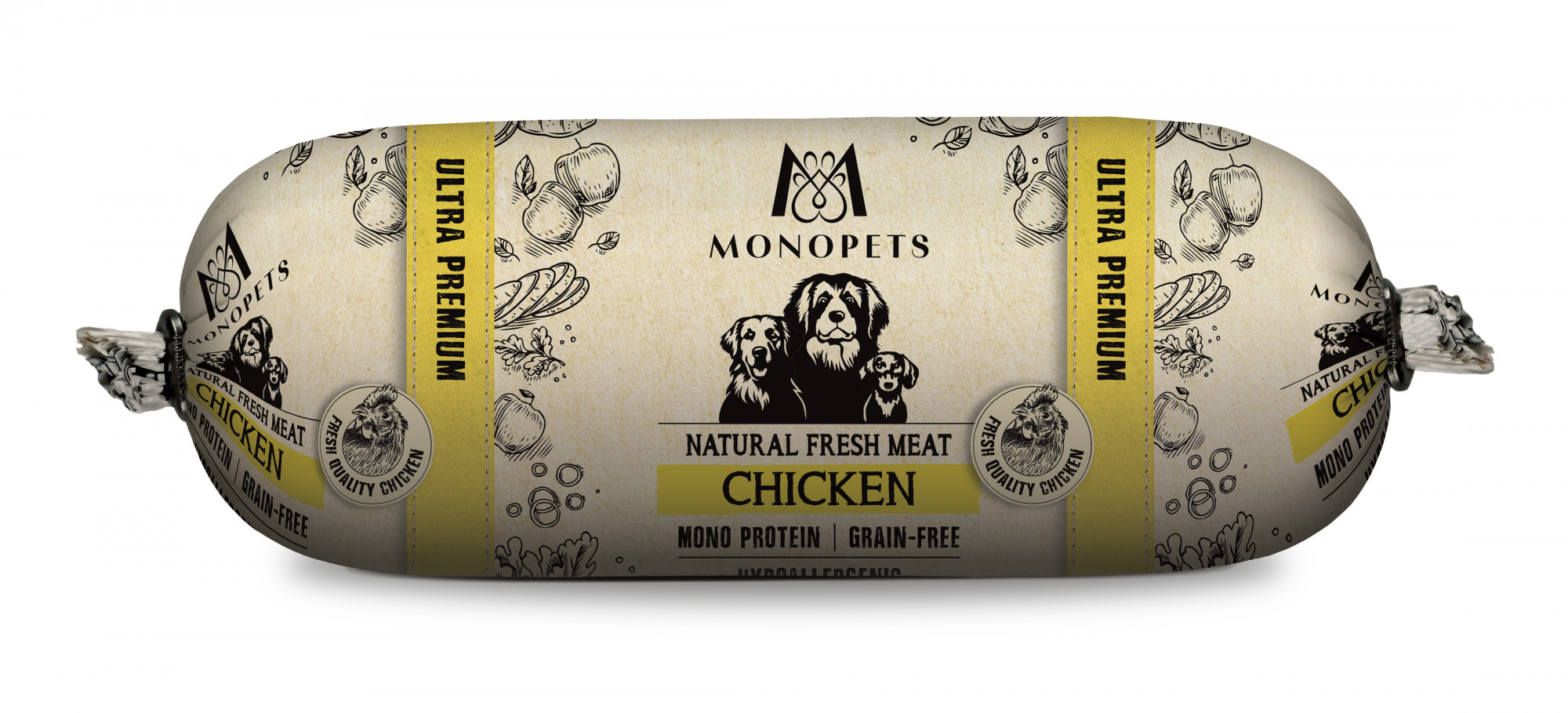 Monopets Fresh Meat - Worst - Hondensnack - 600 Gram - Kip