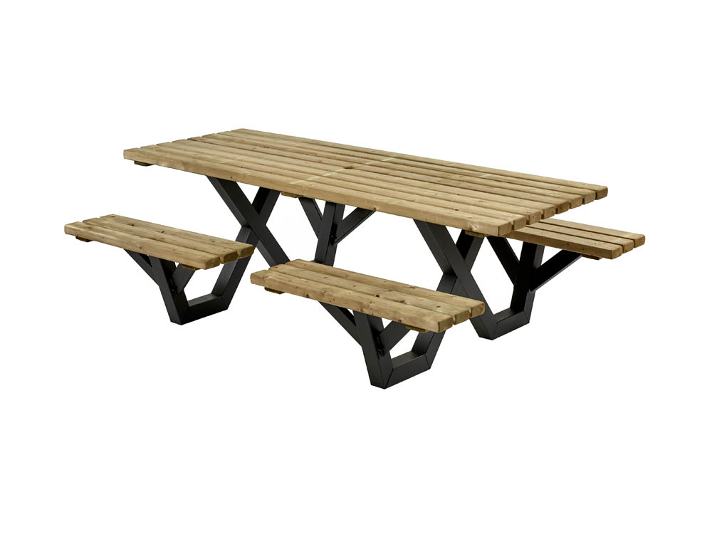 Talen Buitenmeubelen Geïmpregneerd - Picknicktafel - Groen - 76x230x160 cm