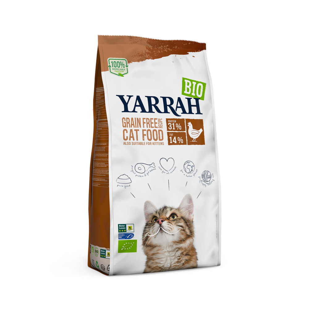 Yarrah Biologisch Graanvrij - Kattenvoer - 6 Kilogram - kip