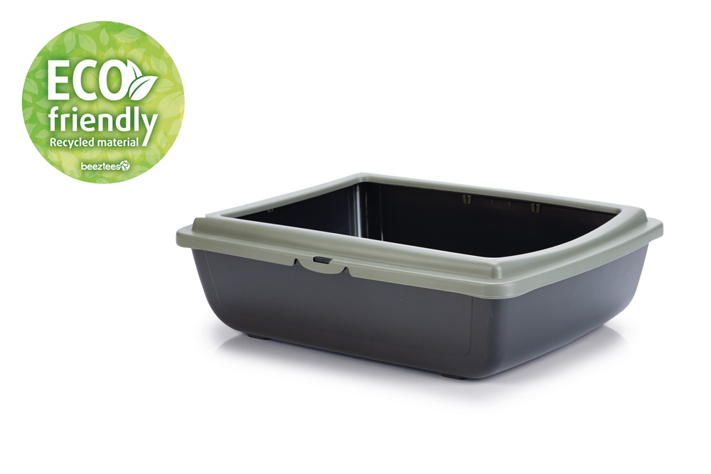 Beeztees Juliet eco - Kattenbak - Groen zwart - 14x38x48 cm