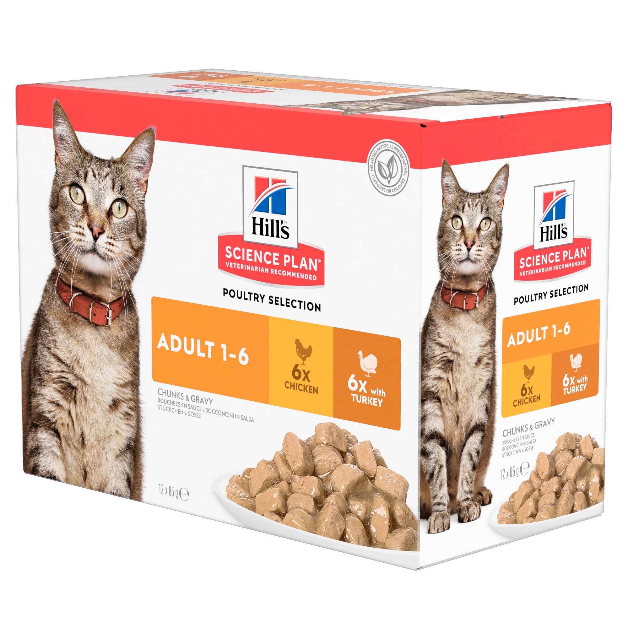 Hill's Science Plan Adult - Multipack - Kattenvoer - 12x85 gram - 1020 Gram - kalkoen, kip