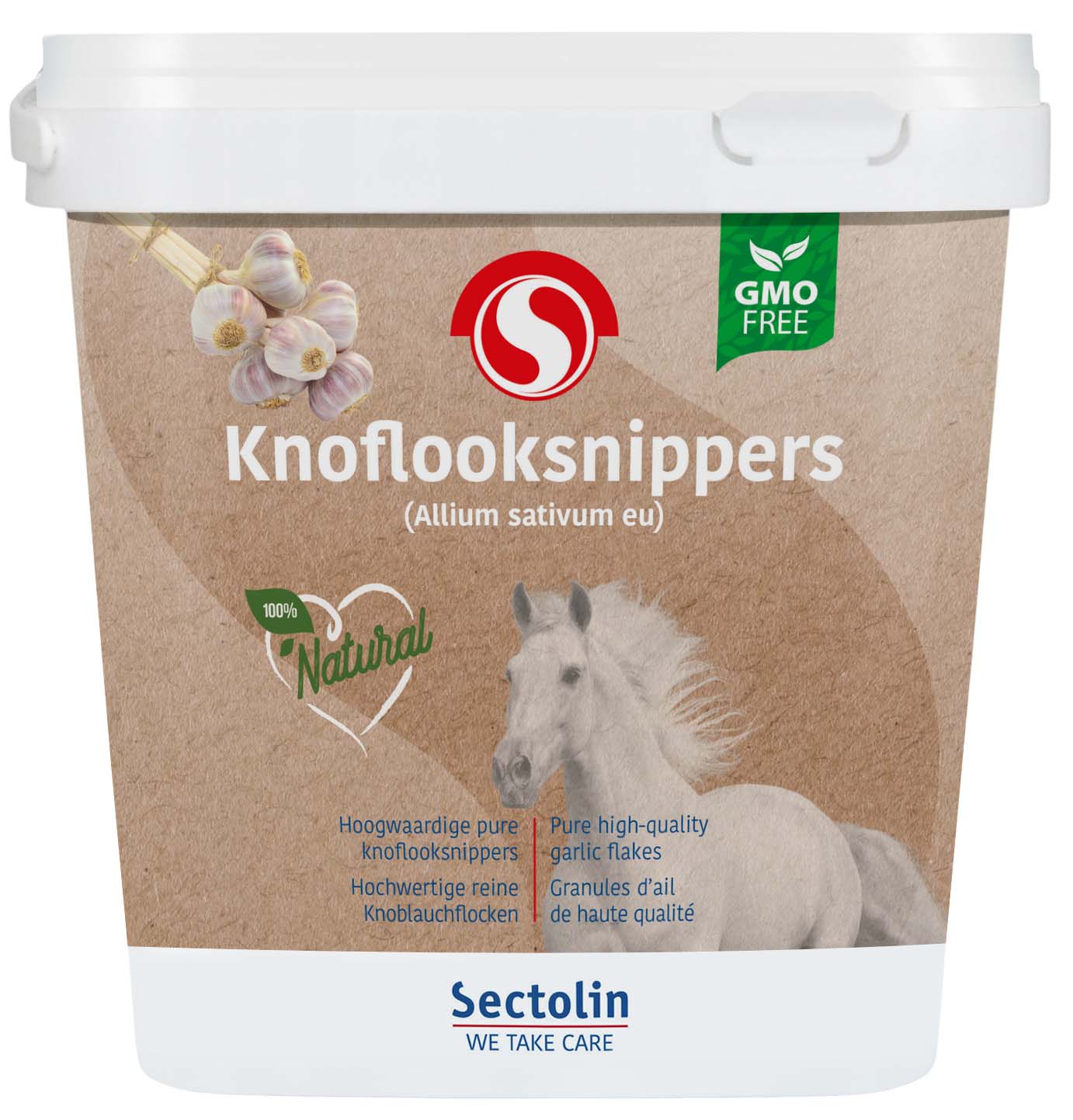 Sectolin Knoflooksnippers - Weerstandsupplement Paard - 2 Kilogram - Emmer