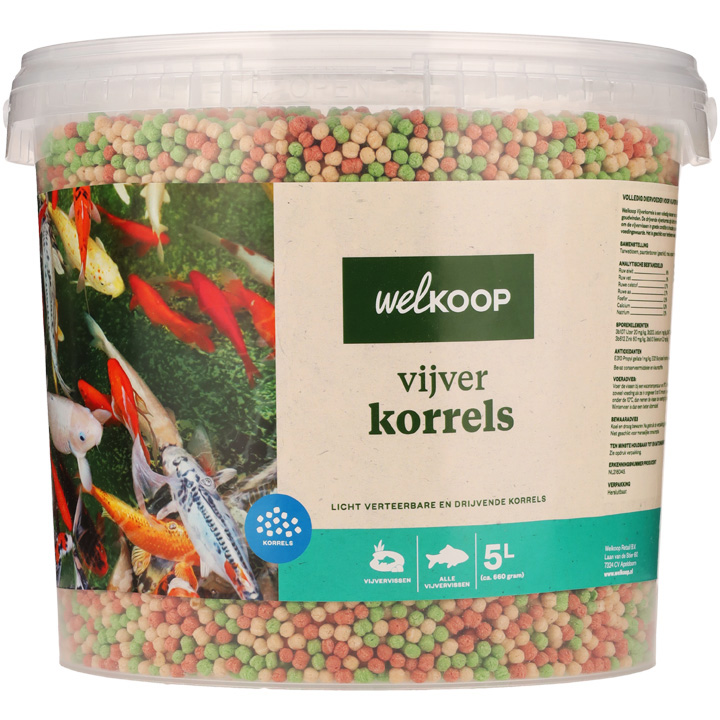 Welkoop Vijverkorrels - Vijvervissenvoer - 5 Liter Welkoop Vijverkorrels - Vijvervissenvoer - 5 Liter