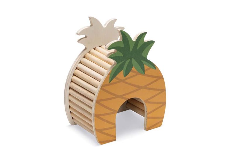 Beeztees Hamsterhuis Ananas - Knaagdierspeelgoed - 18x14x9 cm
