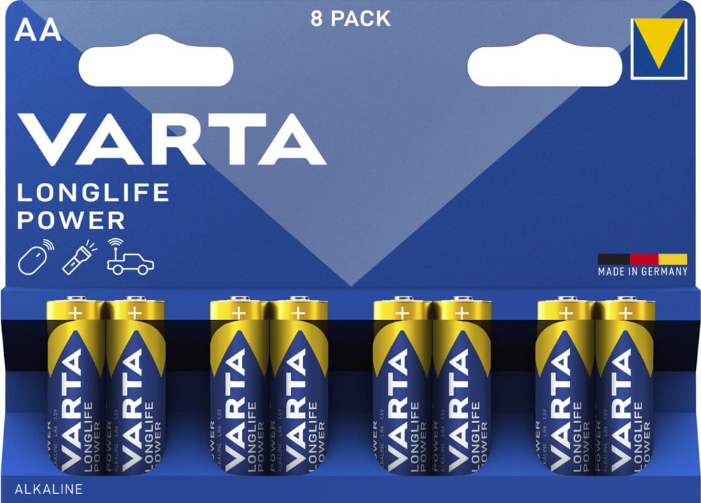 Varta AA Longlife - Batterij - 8 Stuks Varta AA Longlife - Batterij - 8 Stuks