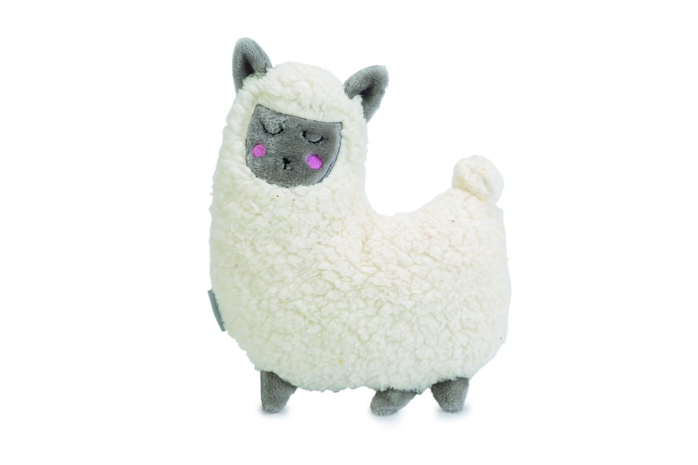 Beeztees Lama - Knuffel - Puppy speelgoed - wit - 7.5x20x20 cm