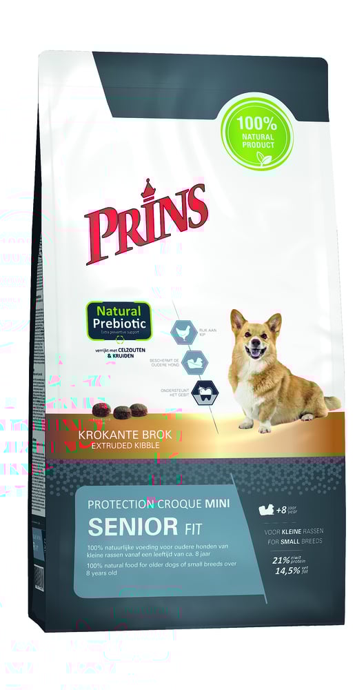 Prins Petfoods Protection Croque Mini Senior Fit - Hondenvoer - 10 Kilogram - kip Prins Petfoods Protection Croque Mini Senior Fit - Hondenvoer - 10 Kilogram - kip