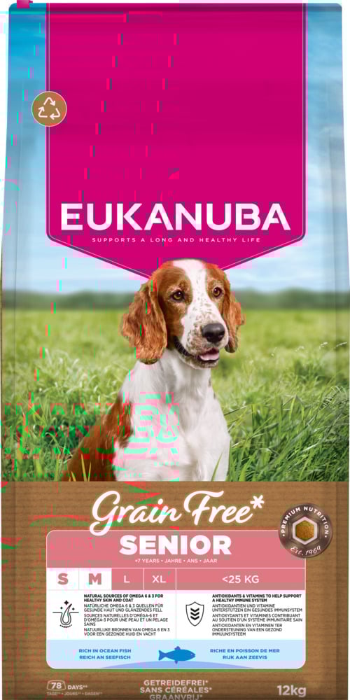  Eukanuba Senior S/M Graanvrij - Hondenvoer - 12 Kilogram - Vis