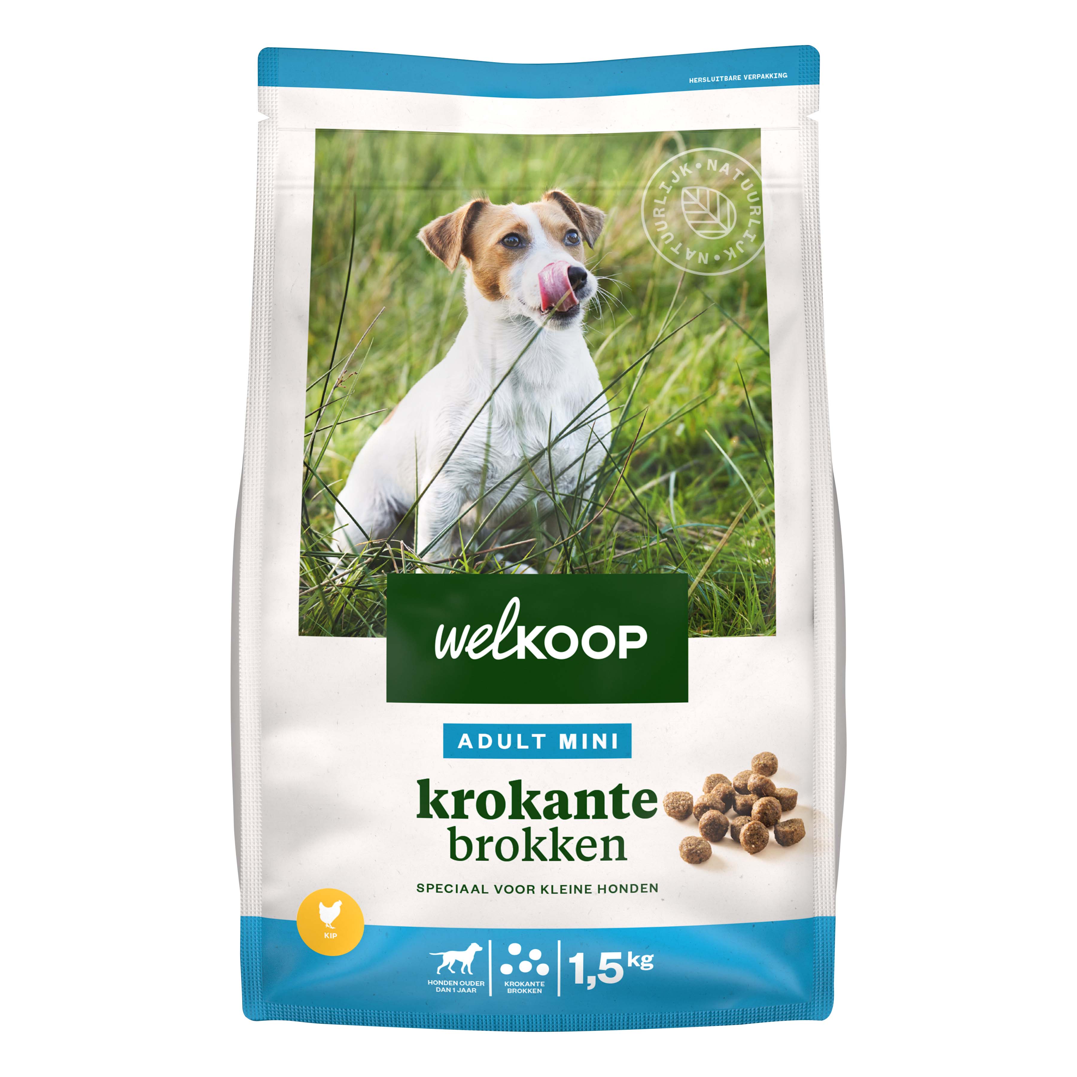 Welkoop Mini Krokante brokken - Hondenvoer - 1.5 Kilogram - kip