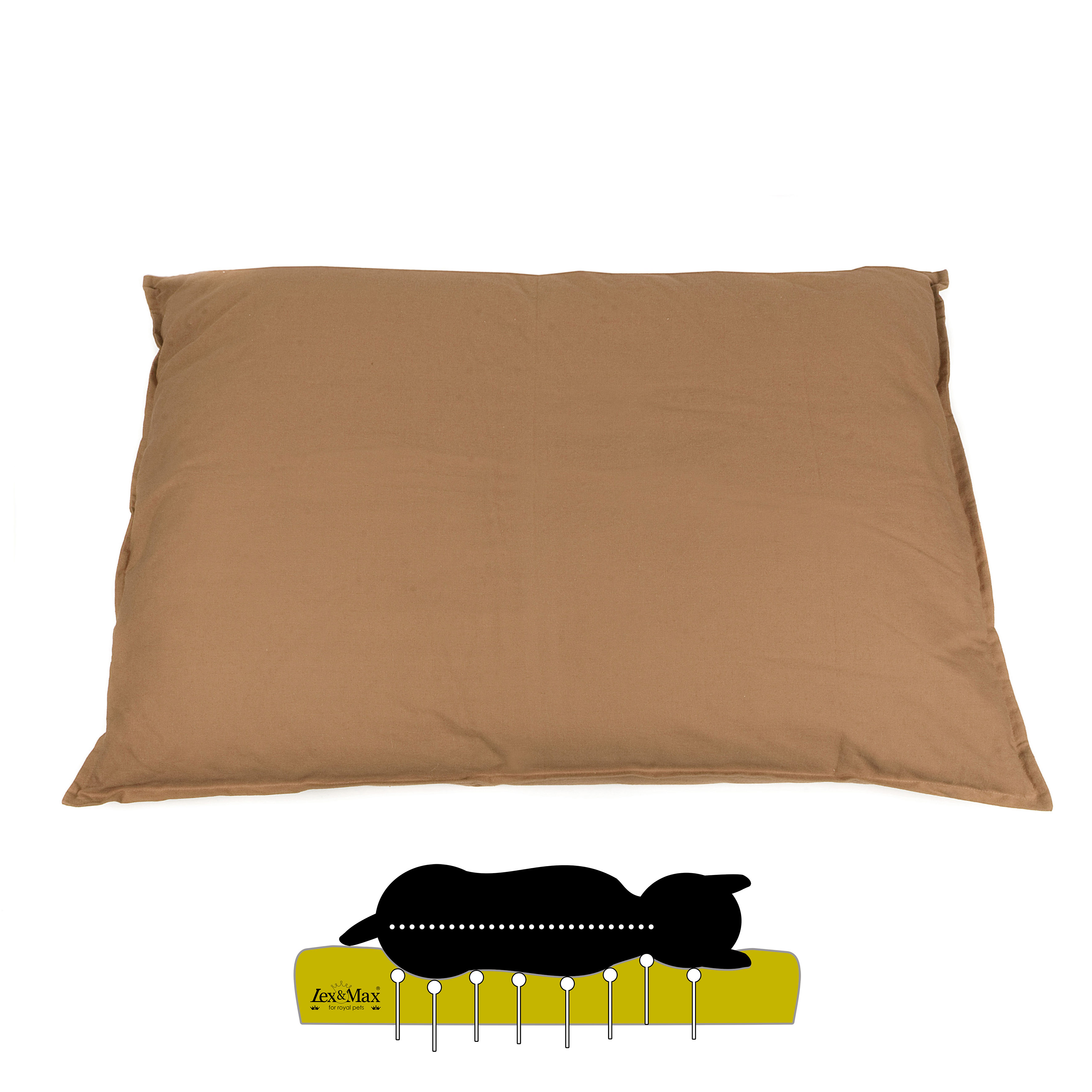 Lex & Max Tivoli - Orthopedisch Hondenkussen - Beige - 70x100x16 cm - L