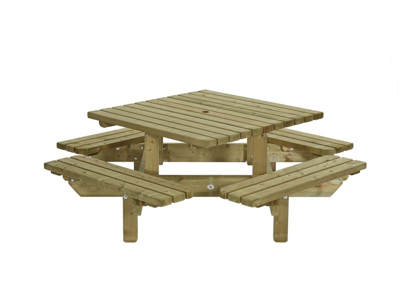 Talen   - Picknicktafel - Bruin - 76x195x195 cm