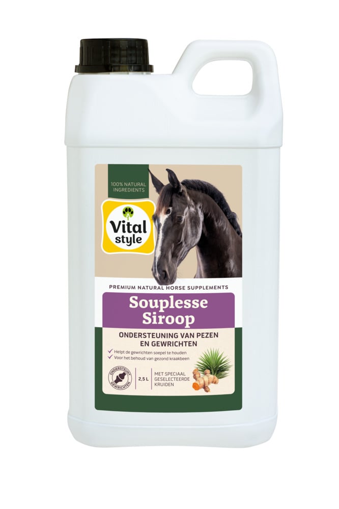 VITALstyle Souplessesiroop - Gewricht & Peessupplement Paard - 2.5 Liter - Can
