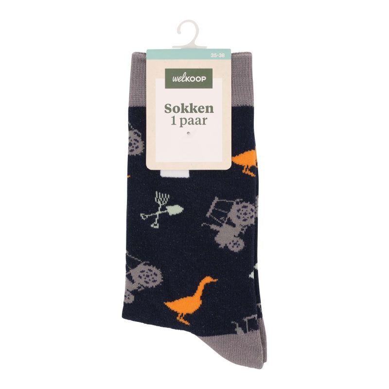Welkoop Fun Boerderij - Sokken - Blauw - 35-38