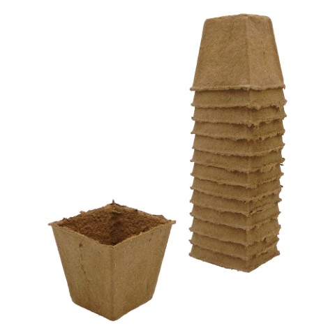 Nature - Turfpotjes - 14 Stuks - Bruin - 28x8x28 cm