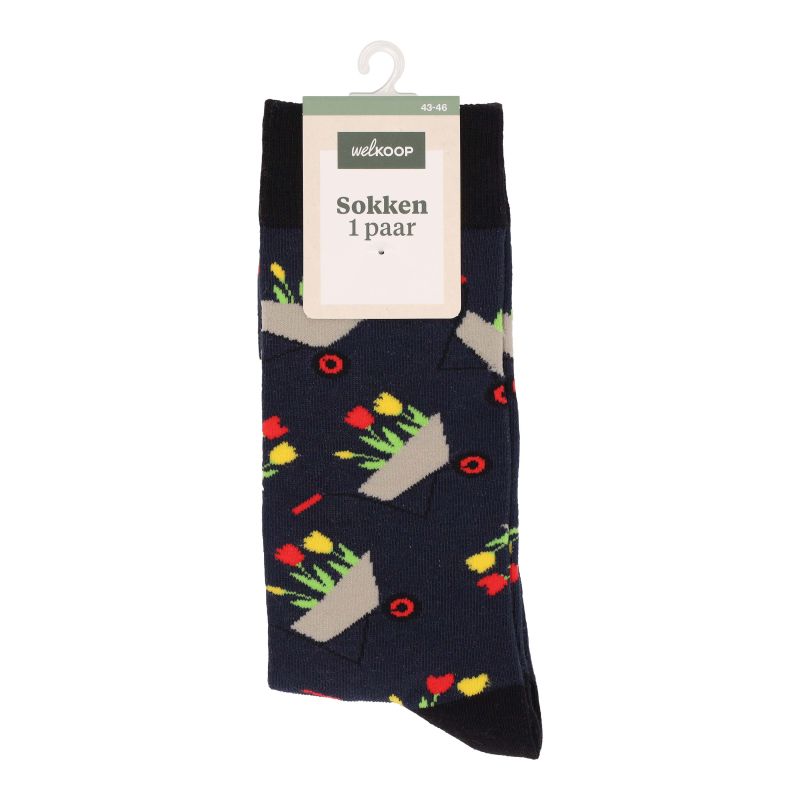 Welkoop Fun Tulp - Sokken - Blauw - 35-38