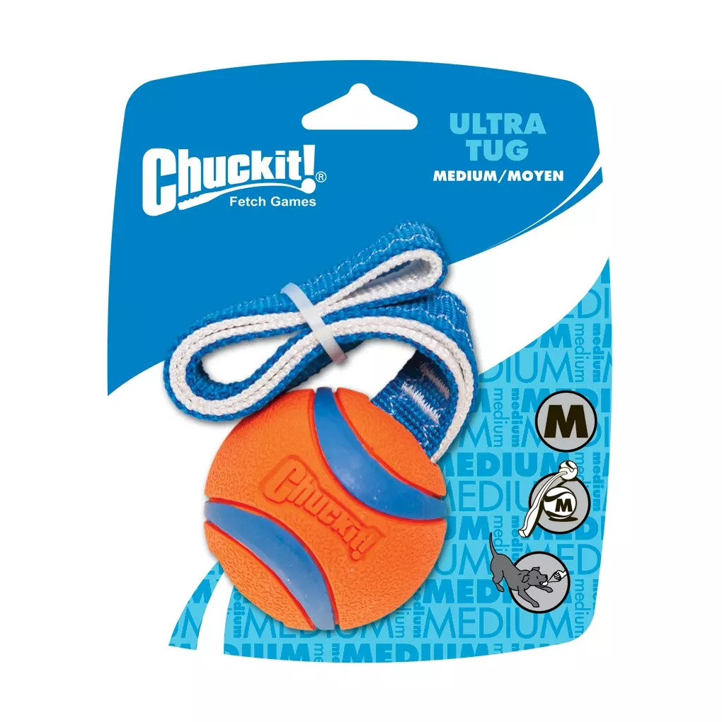 Chuckit Ultra Tug - Bal - Hondenspeelgoed - oranje/blauw - 26x6x6 cm