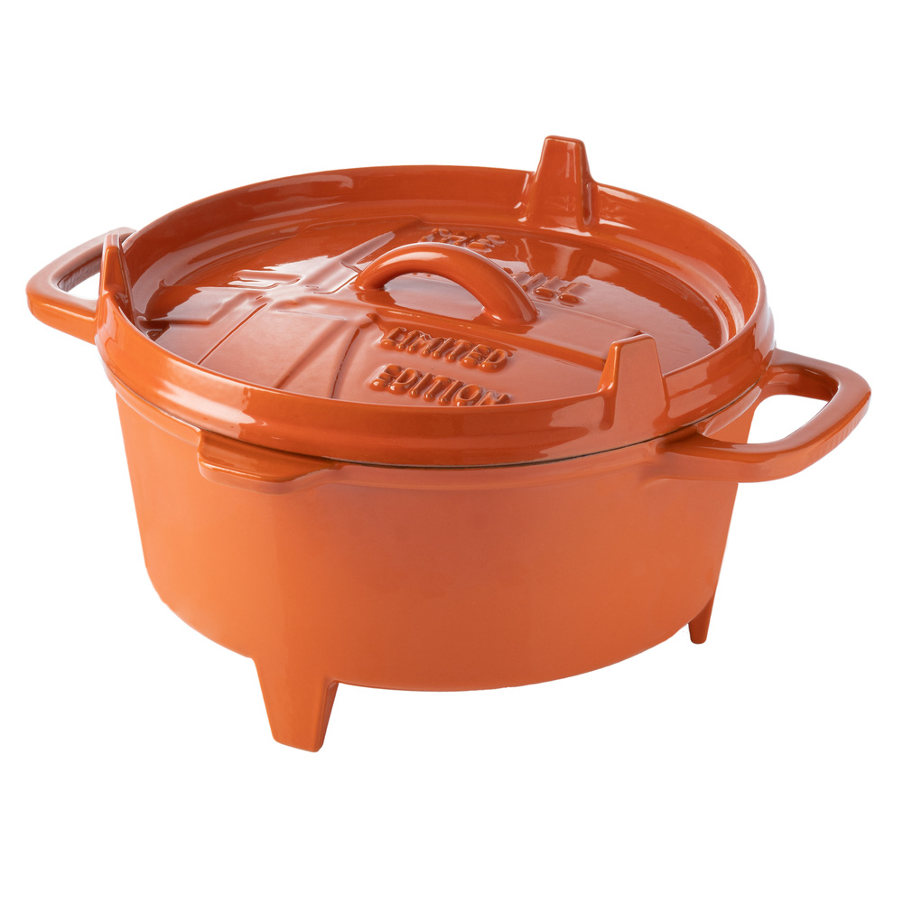The Windmill Cast Iron Dutch Oven - Pan - Gietijzer/Emaille - 29,5x25,5x13 cm - Oranje