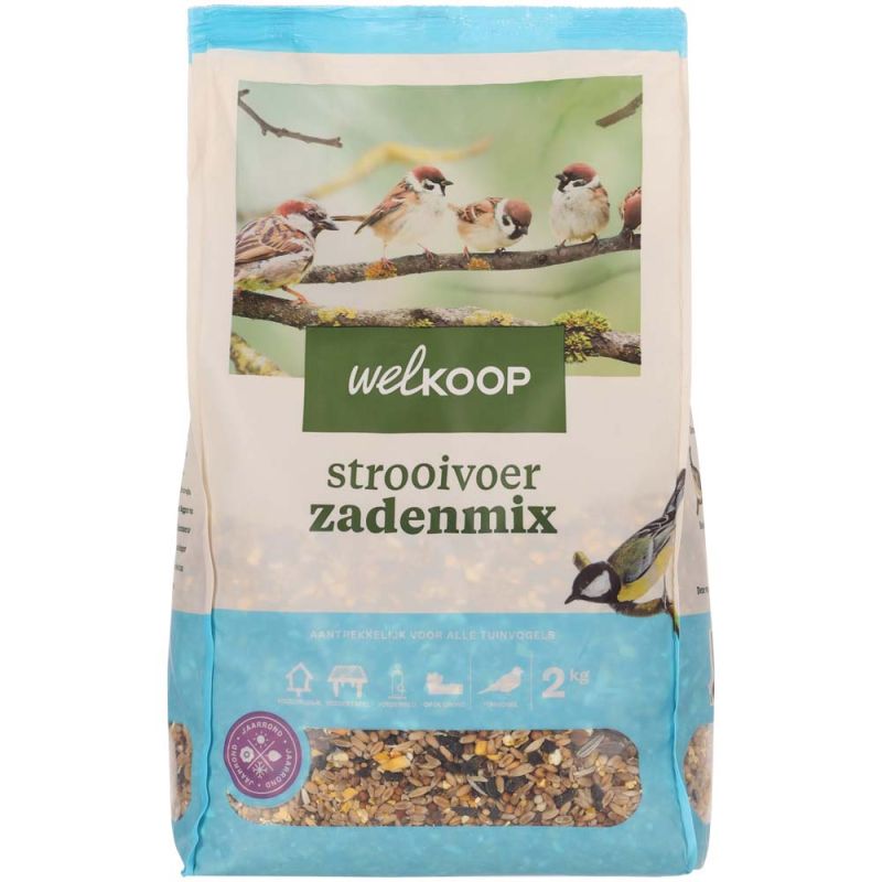 Welkoop - Strooivoer met Zaden - Tuinvogelvoer - 2 Kilogram - Zadenmix
