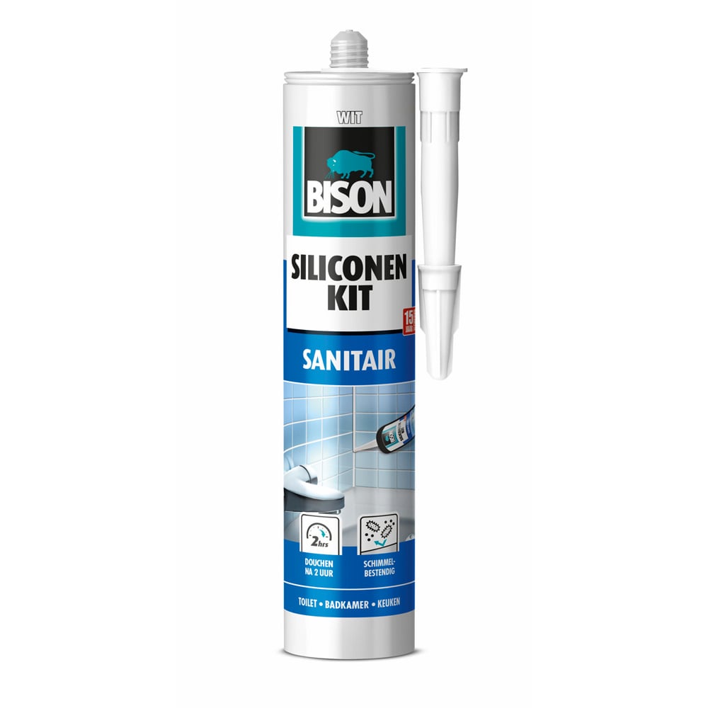 Bison Siliconenkit Sanitair - 310 Milliliter - wit Bison Siliconenkit Sanitair - 310 Milliliter - wit