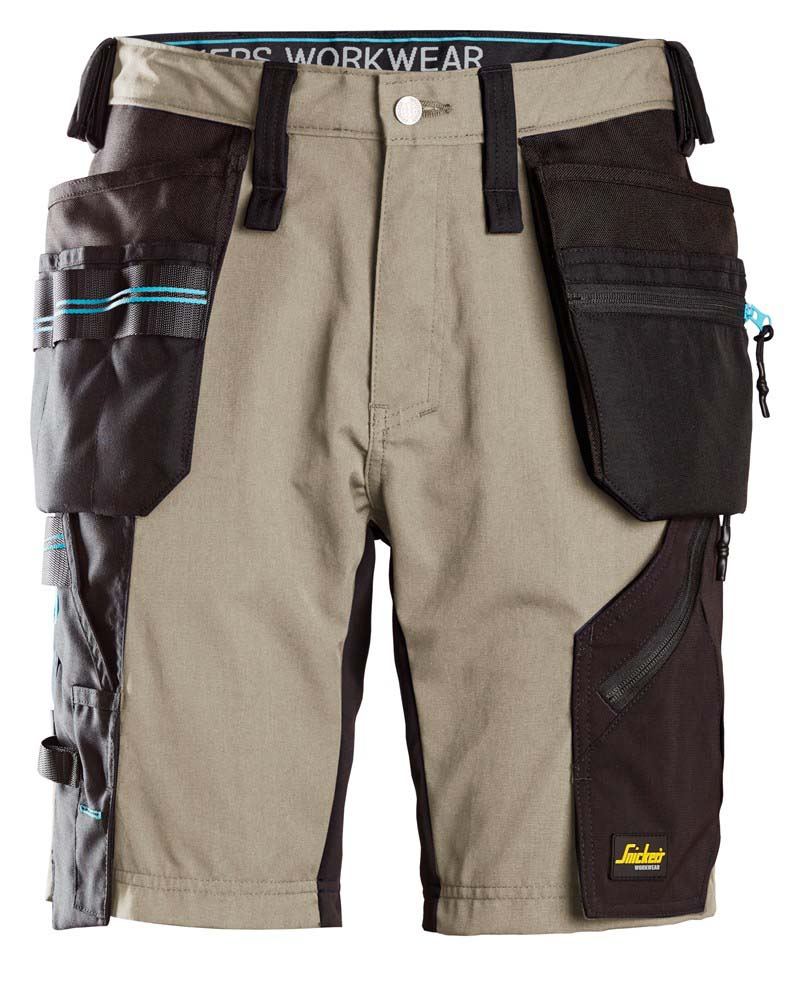 Snickers LiteWork 37.5® 6110 - Korte werkbroek - Khaki/Zwart - 46