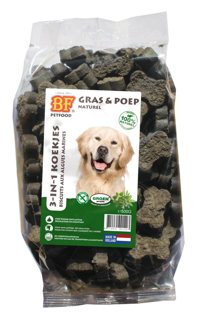 BF Petfood 3 in 1 Hondenkoekje - Hondensnack - Grote honden - 500 Gram - Natural