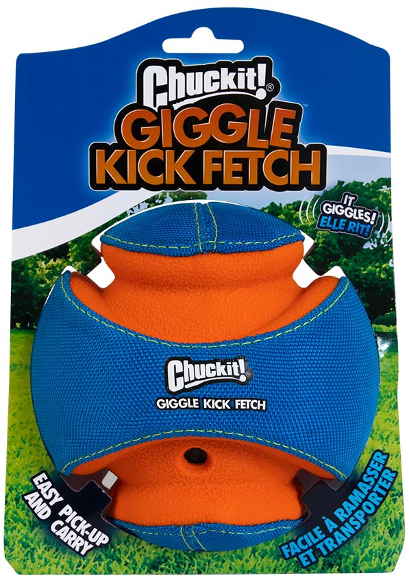 Chuckit Giggle kick Fetch - Apporteren - Hondenspeelgoed - Blauw/Oranje - 22x16x14 cm - Small