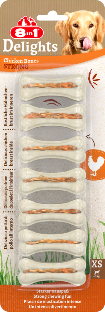 8in1 Delights Bones strong - Hondensnack - 1 Stuks - rund - XS 8in1 Delights Bones strong - Hondensnack - 1 Stuks - rund - XS