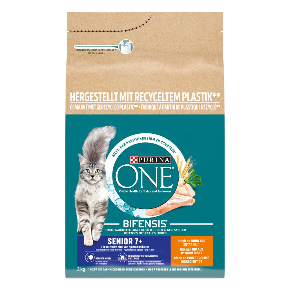 Purina ONE BIFENSIS Senior - Kattenvoer - 3 Kilogram - kip