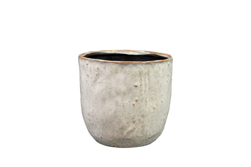 TS COLLECTION Brian - Bloempot - Wit - 18 cm