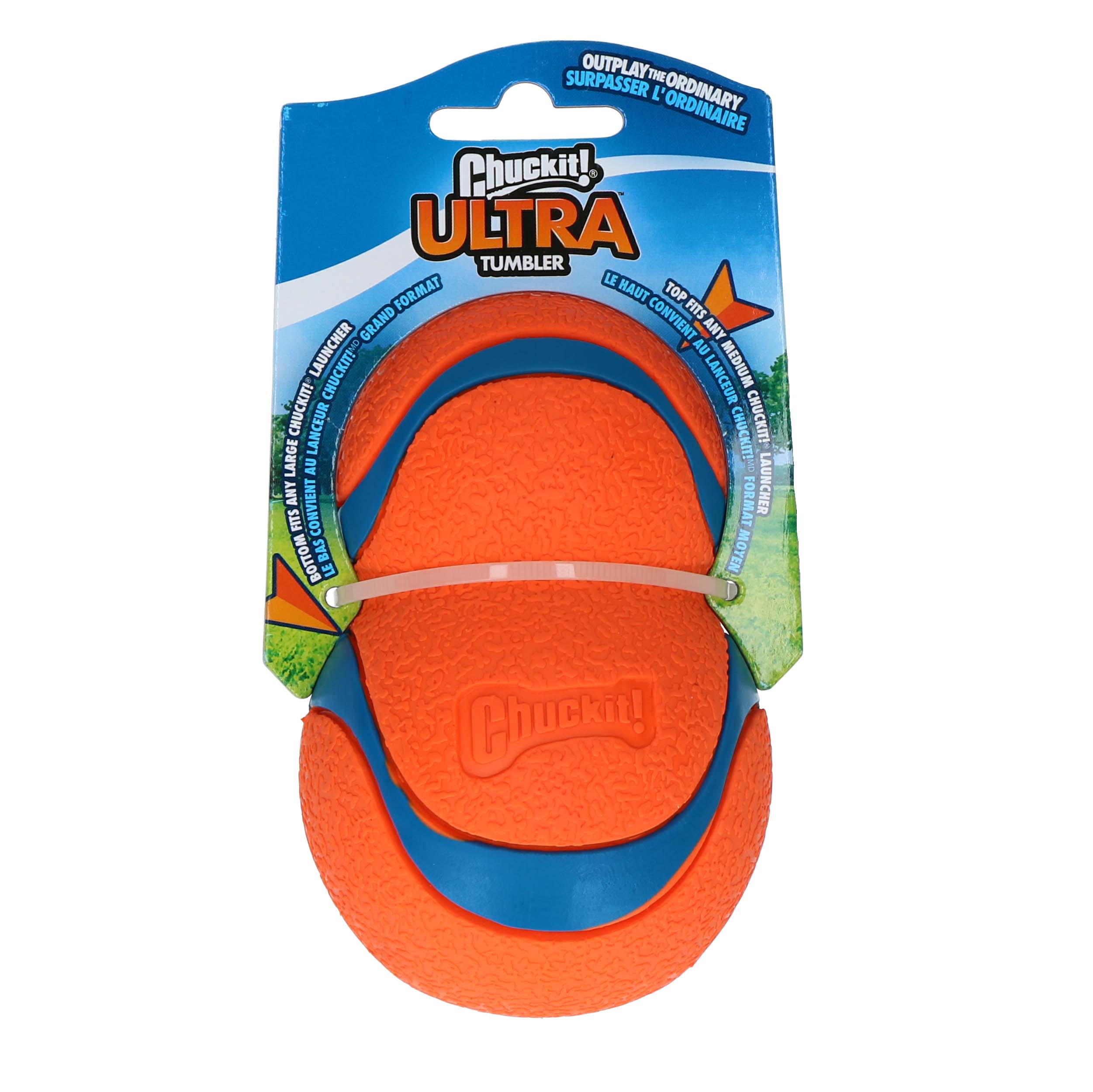 Chuckit Breathe Right Fetch ball - Hondenspeelgoed - Oranje / Blauw - 15.6x9.5x8 cm - Large